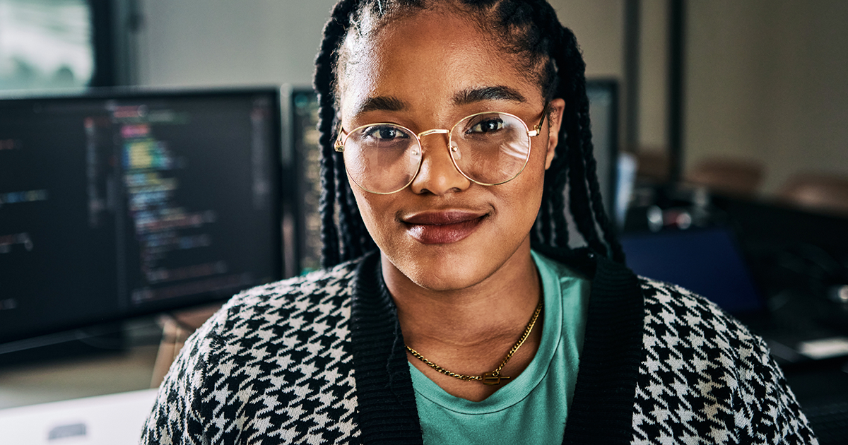 Woman with glasses
