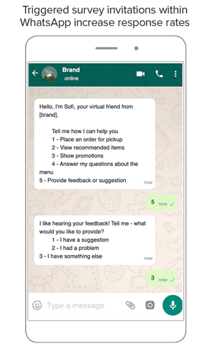 example of triggered survey invitations