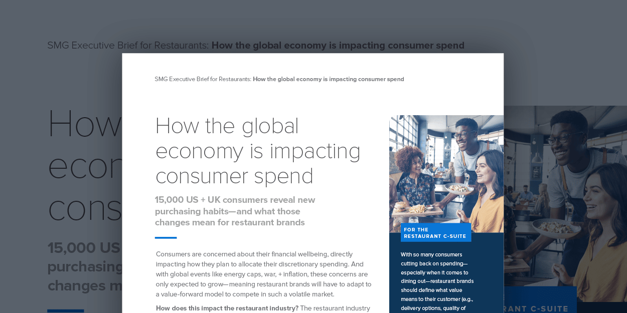 How the global economy is impacting consumer restaurant spending