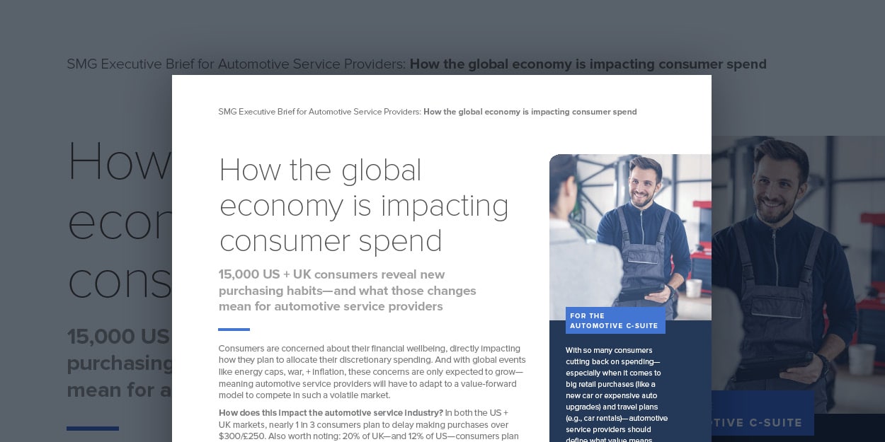 How the global economy is impacting consumer spend in automotive services